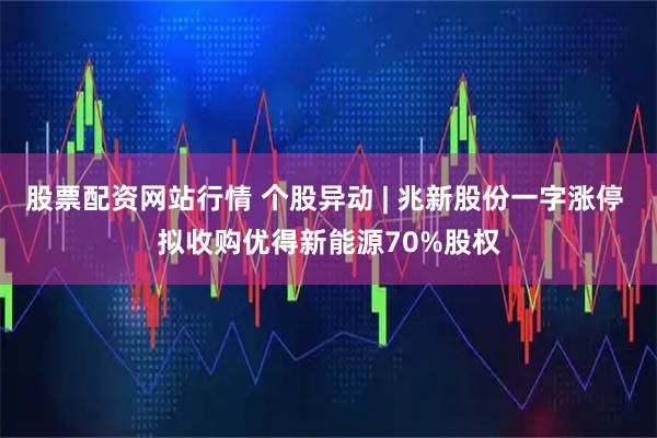 股票配资网站行情 个股异动 | 兆新股份一字涨停 拟收购优得新能源70%股权